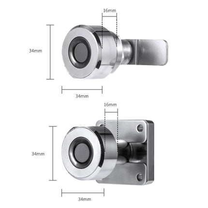 T22F Micro USB Charging Zinc Alloy Smart Bilateral Open Fingerprint Drawer Lock File Cabinet Lock