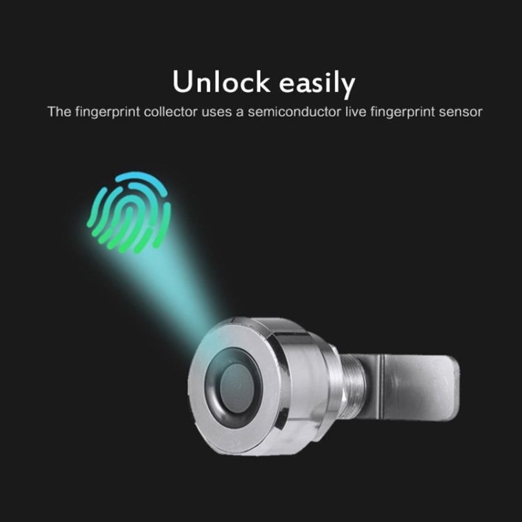 T22F Micro USB Charging Zinc Alloy Smart Bilateral Open Fingerprint Drawer Lock File Cabinet Lock