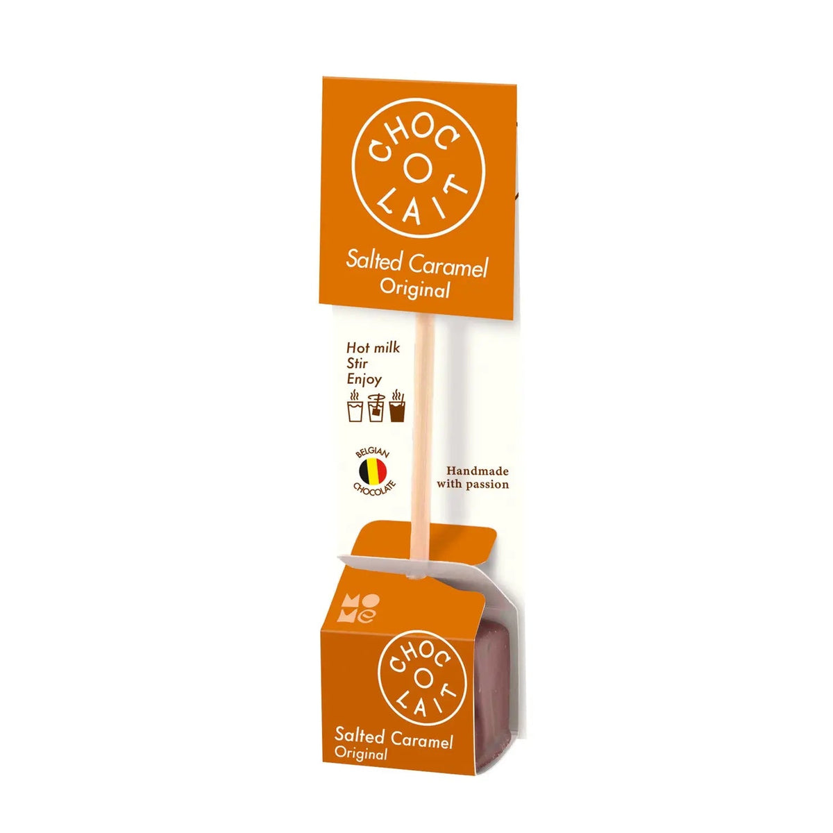 Choc-o-Lait salted caramel flavoured Belgian drinking chocolate sticks - VAT FREE