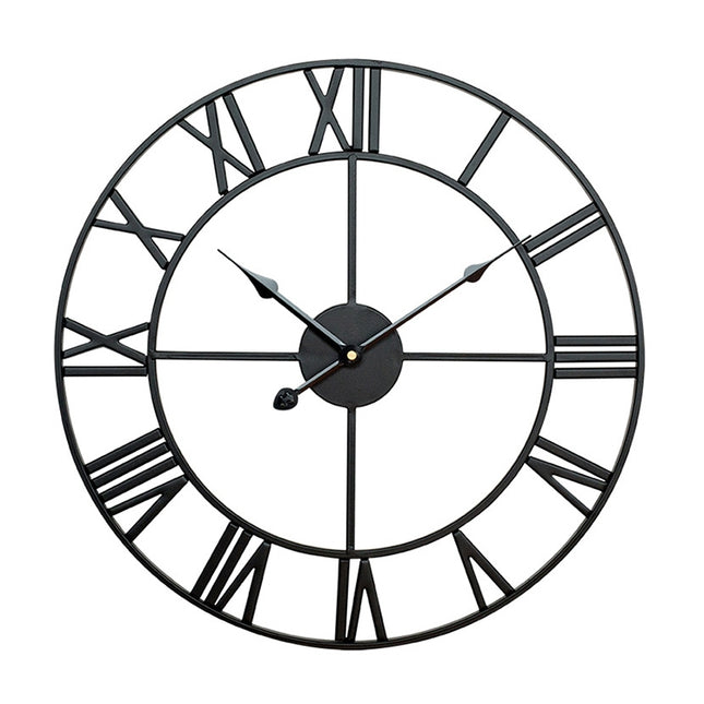 40cm Retro Living Room Iron Round Roman Numeral Mute Decorative Wall Clock