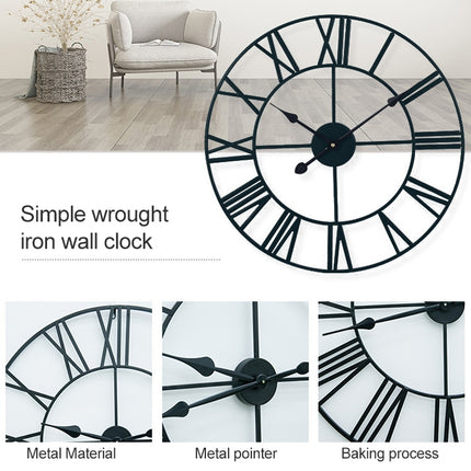 40cm Retro Living Room Iron Round Roman Numeral Mute Decorative Wall Clock