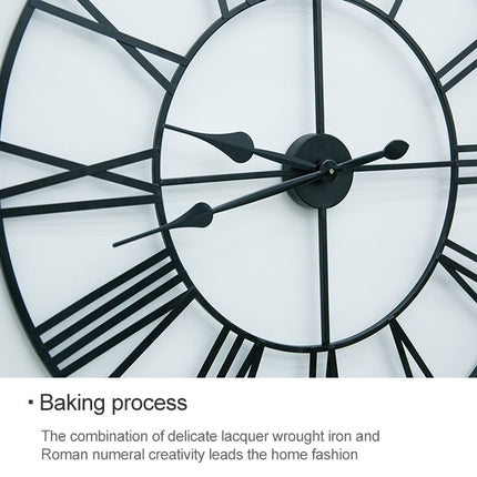 40cm Retro Living Room Iron Round Roman Numeral Mute Decorative Wall Clock