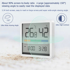 Original Xiaomi Youpin Miiiw Silent Indoor Temperaturer And Humidity Clock with Large 3.34 inch LCD Screen, Silent Temperaturer