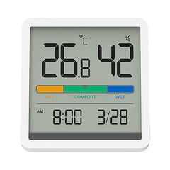 Original Xiaomi Youpin Miiiw Silent Indoor Temperaturer And Humidity Clock with Large 3.34 inch LCD Screen, Silent Temperaturer