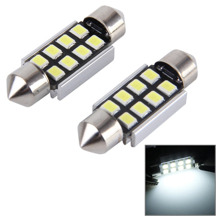 2 PCS 41mm Festoon 3W 300LM White Light 8 LED 3528 SMD Canbus Error-Free Car Reading Lamps,  DC 12