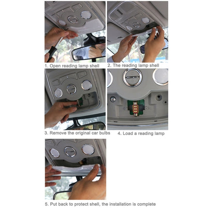 2 PCS 41mm Festoon 3W 300LM White Light 8 LED 3528 SMD Canbus Error-Free Car Reading Lamps,  DC 12