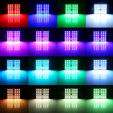 2 PCS Colorful 36MM T10 Port Remote Control Car Dome Lamp LED Reading Light with 6 LED Lights