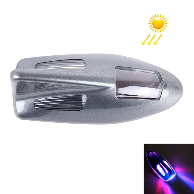 Solar Colorful Light Anti Collision Shark Fin Car Taillight LED Flash Warning Light Caution Light