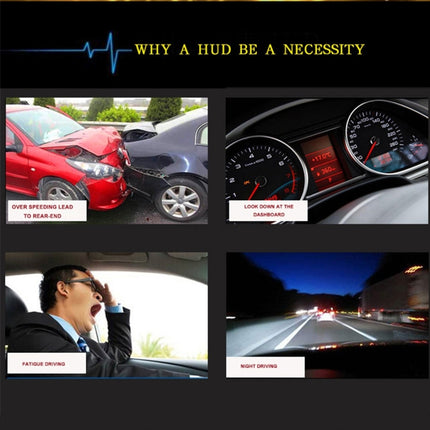 Geyiren A5 HUD 3.5 inch Car Head Up Display with GPS System, Two Mode Display, Light Sensors, KM/h MPH Speed, Compass, Speed Alarm