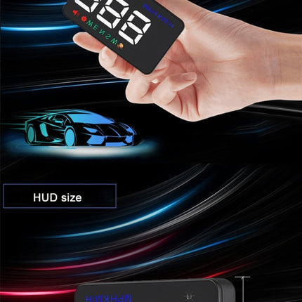 Geyiren A5 HUD 3.5 inch Car Head Up Display with GPS System, Two Mode Display, Light Sensors, KM/h MPH Speed, Compass, Speed Alarm