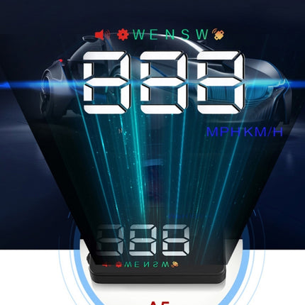 Geyiren A5 HUD 3.5 inch Car Head Up Display with GPS System, Two Mode Display, Light Sensors, KM/h MPH Speed, Compass, Speed Alarm