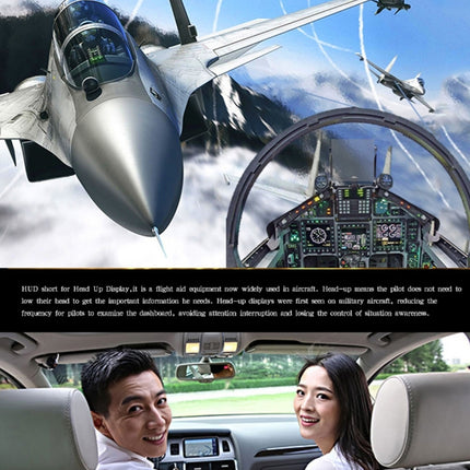 Geyiren A5 HUD 3.5 inch Car Head Up Display with GPS System, Two Mode Display, Light Sensors, KM/h MPH Speed, Compass, Speed Alarm