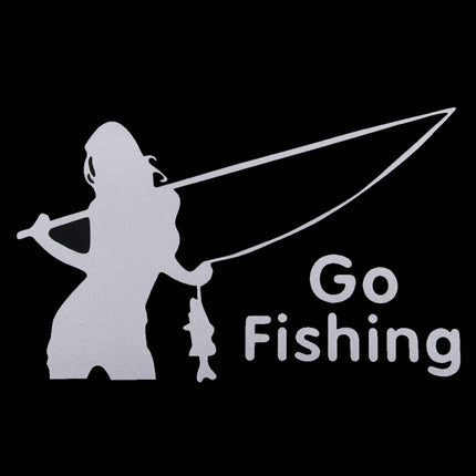 Beauty Go Fishing Styling Reflective Car Sticker, Size: 14cm x 8.5cm, Fishing Styling 2, Styling Reflective 2