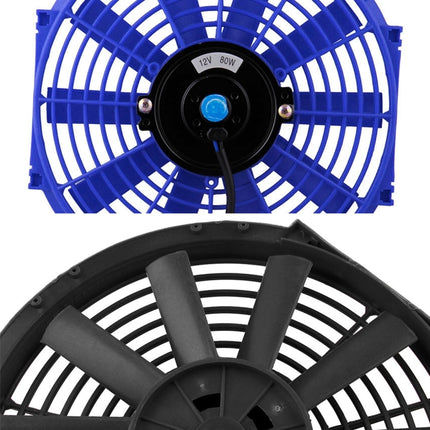 12V 80W 12 inch Car Cooling Fan High-power Modified Tank Fan Cooling Fan Powerful Auto Fan Mini Air Conditioner for Car, 12 inch (Red), 12 inch (Blue), 12 inch (Black)