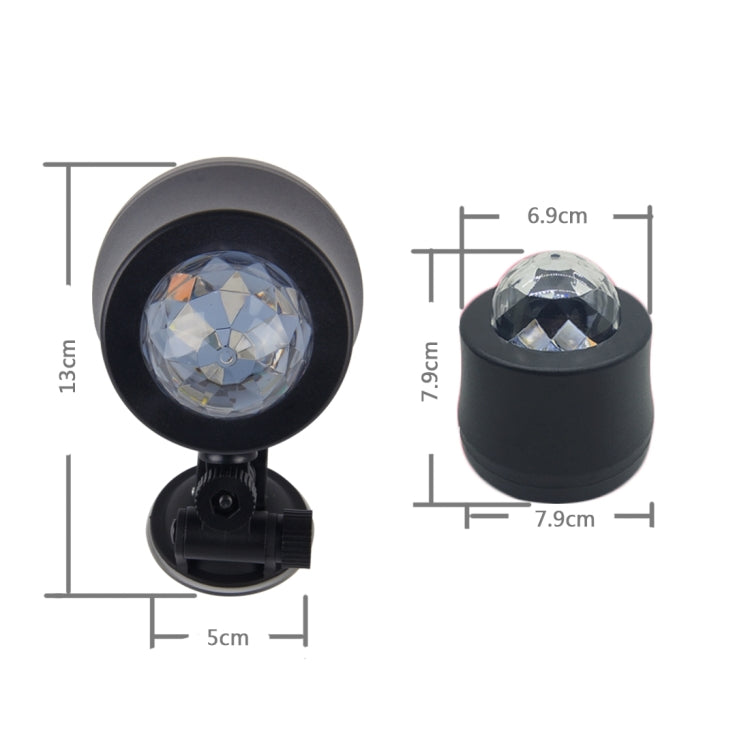 5V 6W Colorful Car Decoration DJ Light Sound Activated Strobe Effect Atmosphere Light Star Music Light Lamp with 6 RGB LED Lights, Cable Length:4m