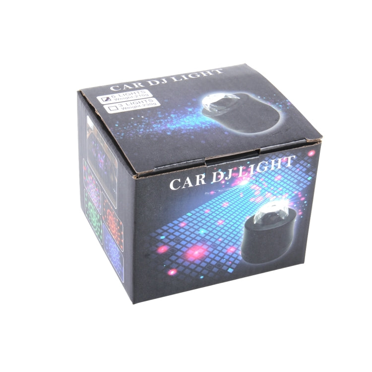 5V 6W Colorful Car Decoration DJ Light Sound Activated Strobe Effect Atmosphere Light Star Music Light Lamp with 6 RGB LED Lights, Cable Length:4m