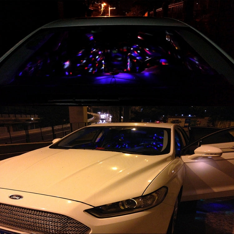 5V 6W Colorful Car Decoration DJ Light Sound Activated Strobe Effect Atmosphere Light Star Music Light Lamp with 6 RGB LED Lights, Cable Length:4m