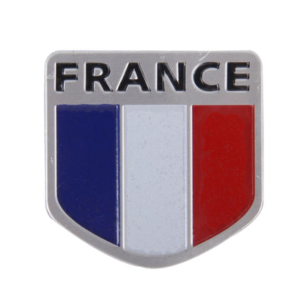 Shield Shape Metal Car Badge Decorative Sticker, Size: Small, French Flag, Italy Flag 2