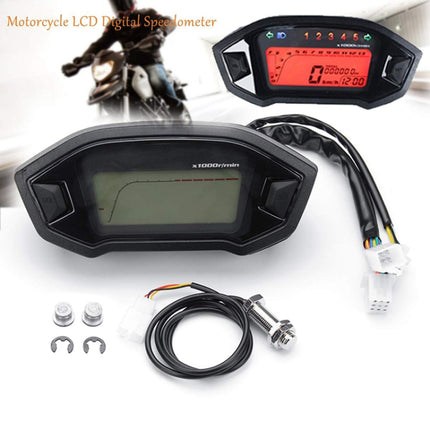 B2912 Motorcycle Modified Instrument Panel 12V LCD Display Odometer Mileage 2-4 Cylinder Speedometer