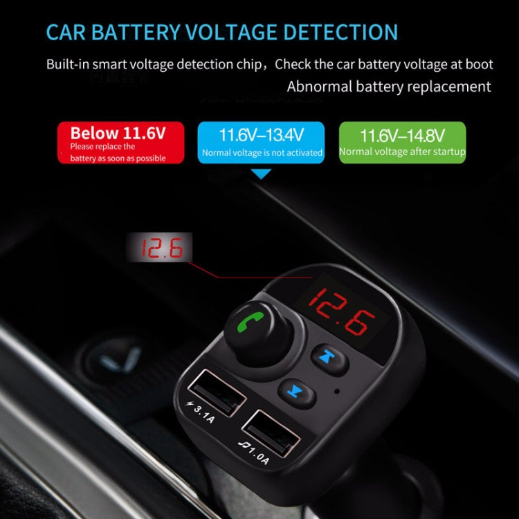 805E Dual USB Charging Bluetooth FM Transmitter MP3 Music Player Car Kit, Support Hands-Free Call  & Read TF Card / U Disk Music, 805E