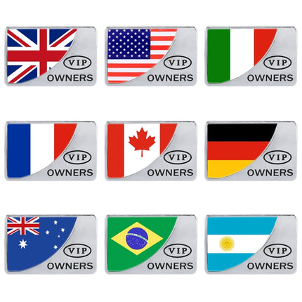 Universal Car France Flag Rectangle Shape VIP Metal Decorative Sticker