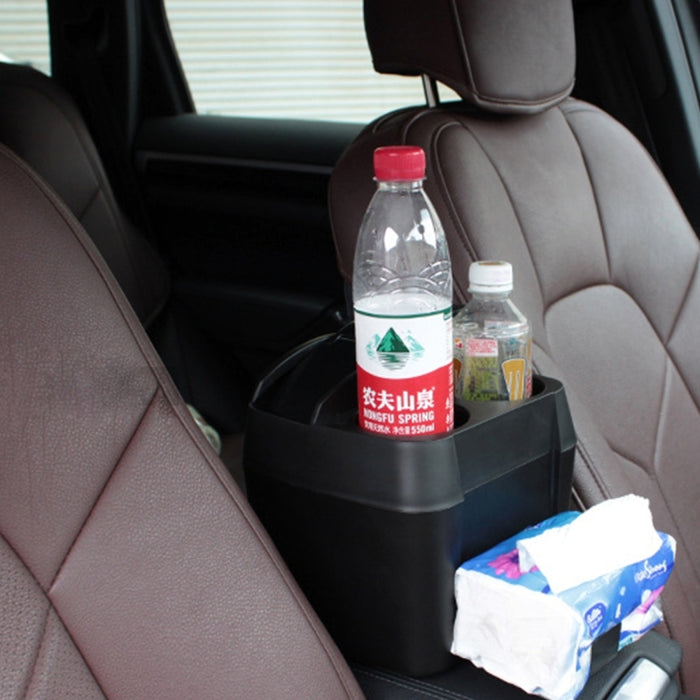 SHUNWEI SD-1605 Multifunction 3 in 1 Car Cup Holder Drink Bottle Can Garbage Can Portable Vehicle Trash Can Bin Rubbish Bin Organizer, SD-1605 Black, SD-1605 Khaki
