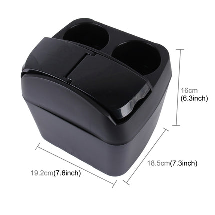 SHUNWEI SD-1605 Multifunction 3 in 1 Car Cup Holder Drink Bottle Can Garbage Can Portable Vehicle Trash Can Bin Rubbish Bin Organizer, SD-1605 Black, SD-1605 Khaki