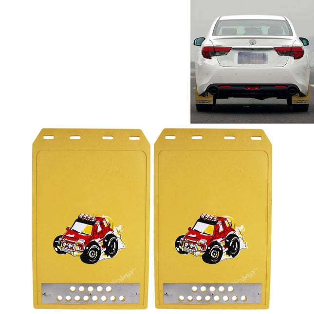 2 PCS WS-003 Premium Heavy Duty Molded Splash Mud Flaps Auto Front and Rear Guards, Small Size, Random Pattern Delivery