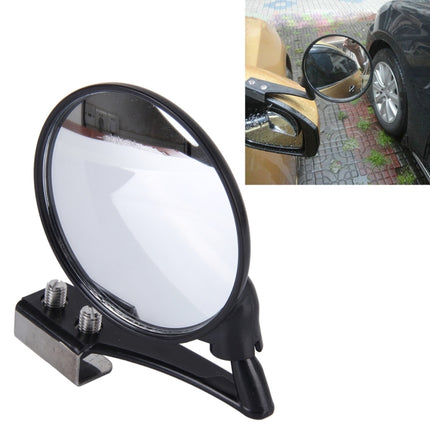 Vehicle Front Blind Area Wide-angle Adjustable Observation Mirror, Silver Left Side, Black Right Side