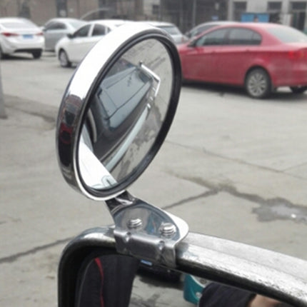Vehicle Front Blind Area Wide-angle Adjustable Observation Mirror, Silver Left Side, Black Right Side