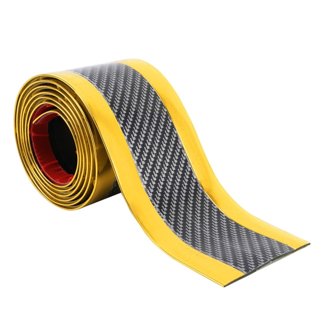 Universal Electroplate Carbon Fibre Car Door Threshold Decoration Strip Decorative Sticker, Size : 5CM x 2M, 5CM x 2M (Gold), 5CM x 2M (Red), 5CM x 2M (Silver)