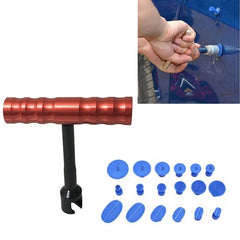 19 in 1 Auto Repair Body Tool Kit Paintless Dent Repair Hail Removal Small Red T Bar Slide Hammer Dent Repair Tool Kit, 19 in 1 Small Red T Bar