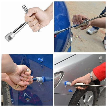 19 in 1 Auto Repair Body Tool Kit Paintless Dent Repair Hail Removal Silver T Bar Slide Hammer Dent Repair Tool Kit, 19 PCS Silver T Bar