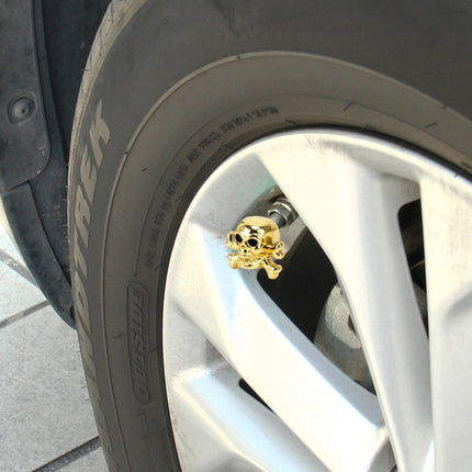 4 PCS Universal Skull Shape Gas Cap Mouthpiece Cover Gas Cap Tire Cap Car Motor Bicycle Tire Valve Caps