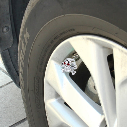 4 PCS Universal Skull Shape Gas Cap Mouthpiece Cover Gas Cap Tire Cap Car Motor Bicycle Tire Valve Caps, Skull Shape