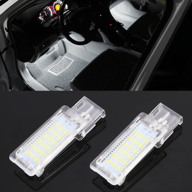 2 PCS DC12V / 1.5W / 6000K / 100LM Car Foot Nest Lights Footwell Lamp Seat Lamp 18LEDs SMD-3528 Lamps for Volkswagen
