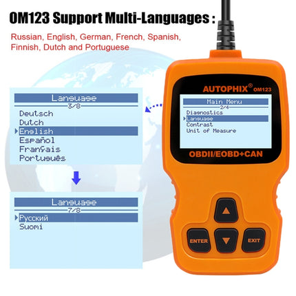 AUTOPHIX OM123 Car Portable OBD2 Scanner Car Diagnostic Tool OBD 2 Automotive Scanner EOBD Code Reader