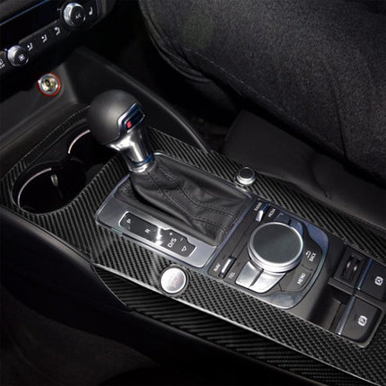 3 PCS Car Carbon Fiber Gear Panel Decorative Sticker for Audi A3, Left Driving