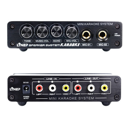 A933 Mini Karaoke Machine System Sound Mixer Amplifier for PC / TV / Mobile Phones, Support RCA in / 2 Channel Mic in, A933