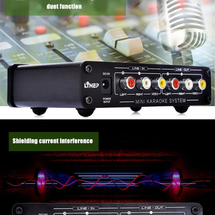 A933 Mini Karaoke Machine System Sound Mixer Amplifier for PC / TV / Mobile Phones, Support RCA in / 2 Channel Mic in, A933
