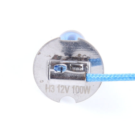 2 PCS H3  Halogen Head Lamp 12V 100W 2400 LM 5000K Warm White Light, H3