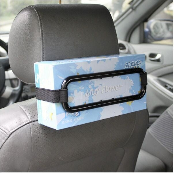 YQ-098 Vehicle Car Hanging Tissue Box Holder,Black