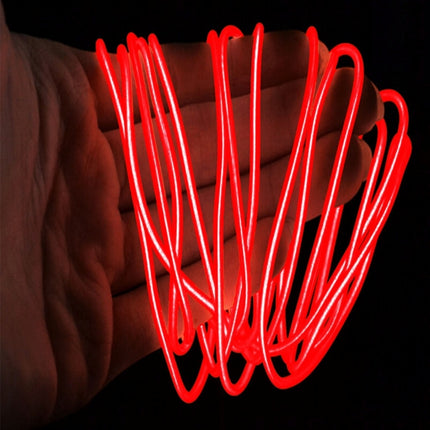 YouOKLight Neon EL Cold Round Flexible Strip Light with 3V Battery Box for Dance Party Car Decoration, Length: 3m, 3M Blue Light, 3M Grenn Light, 3M Red Light