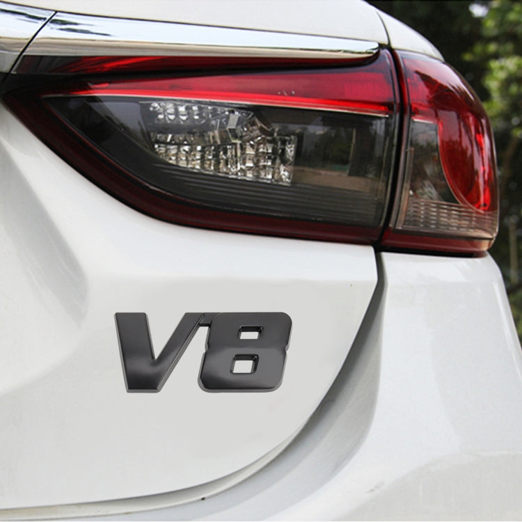 V8 Connect Shape Car Metal Body Decorative Sticker, Size : S