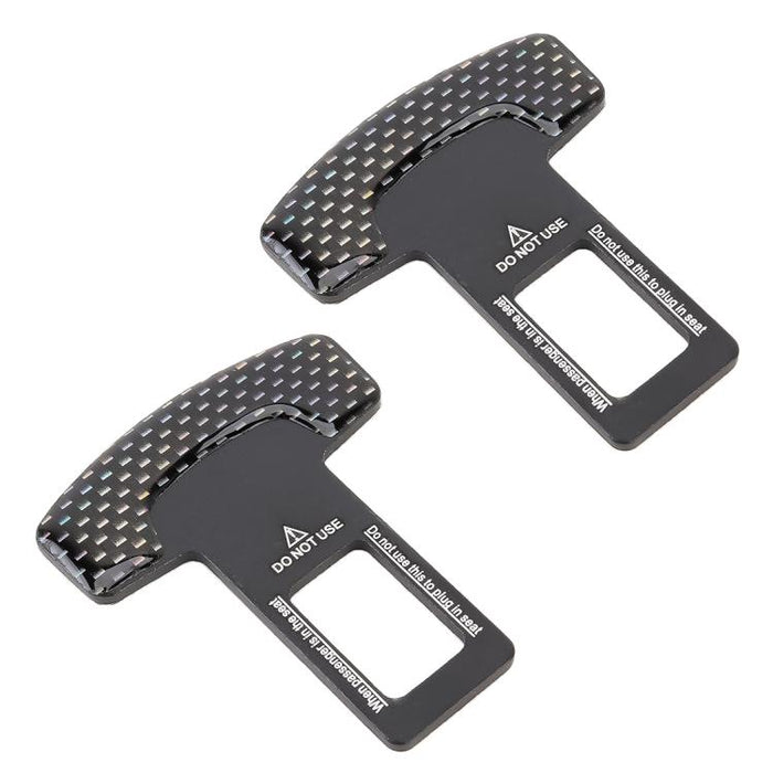 2-in-1 Carbon Fibre Car Seat Belt Buckle Clip – Black