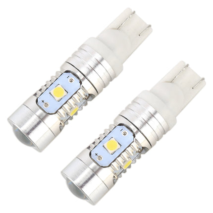 2 PCS T10 / W5W / 168 / 194 DC12V / 4.5W / 6000K / 360LM 6LEDs SMD-3030 Car Clearance Light, with Projector Lens Light
