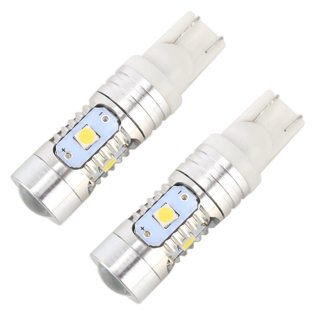 2 PCS T10 / W5W / 168 / 194 DC12V / 4.5W / 6000K / 360LM 6LEDs SMD-3030 Car Clearance Light, with Projector Lens Light