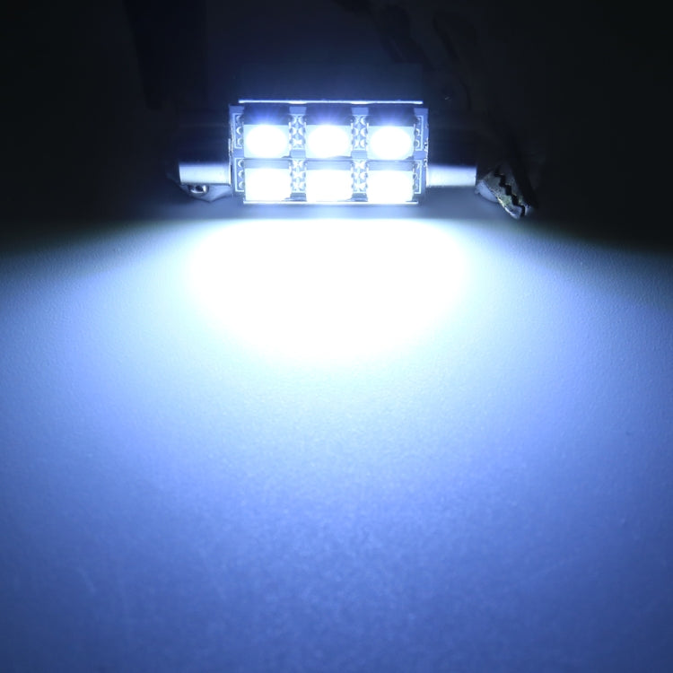 10 PCS 31mm DC12V / 2W / 7000K / 80LM 4LEDs SMD-5050 Car Reading Lamp