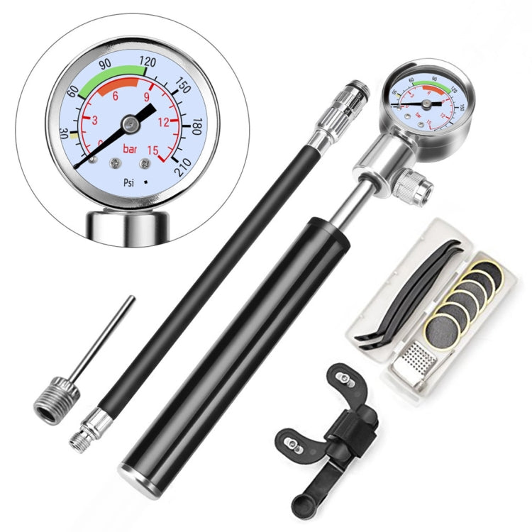 Portable High Pressure Pump Bicycle Pump Mini Mountain Bike Pump + Glue-free Tire Repair Box, Bicycle Pump + Glue-free Tire Repair Box