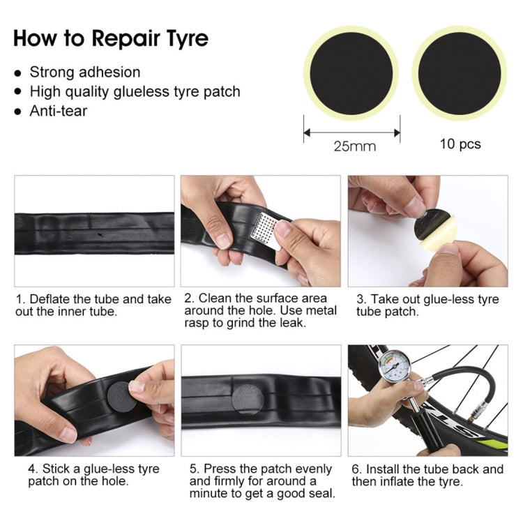 Portable High Pressure Pump Bicycle Pump Mini Mountain Bike Pump + Glue-free Tire Repair Box, Bicycle Pump + Glue-free Tire Repair Box